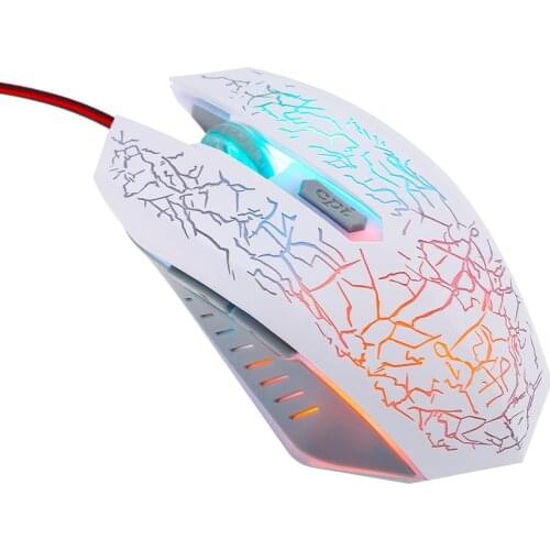 Gaming Mouse USB Wired RGB Ergonomic Game Mouse USB Computer Mice PC Laptop USB 2.0 Gaming Mouse White For LOL Dota 2 Computer