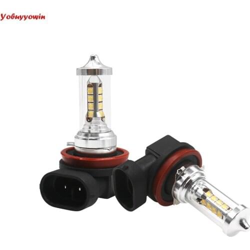 2Pcs Super White H11 LED Automobile Fog Lights Bulbs for Nissan Navara 2015-2017 NP300 fog lights-80W/3,000LM/Pair/6,000K