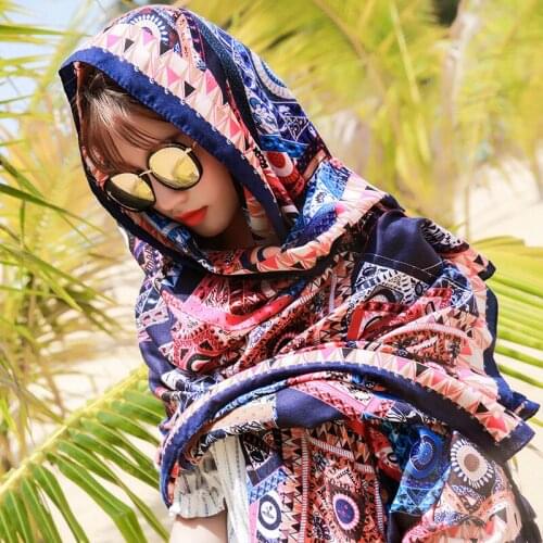 Summer Cotton Linen Ethnic Travel Silk Like Scarf Sunscreen Scarf Big Shawl Female Beach Towel Shawl Pashmina Head Scarves Hijab