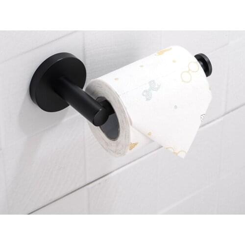 Matte Black SUS 304 Stainless Steel Toilet Paper Holder Bathroom Toilet Roll Holder Rack Wall Mounted Bathroom Accessories