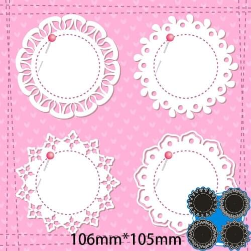106*105mm 4pcs lace circle New Metal Cutting Dies Scrapbook paper template Embossing DIY Paper Card Craft