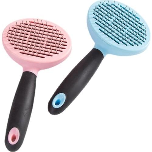 New Stainless Steel Round Pet Hair Remover Cleaning Dog Hair Brush Comb Pet Grooming Brush