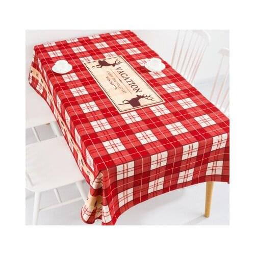 New year Christmas holiday elk table cloth linen tablecloth cover towel thick antependium party home decoration desk round gift