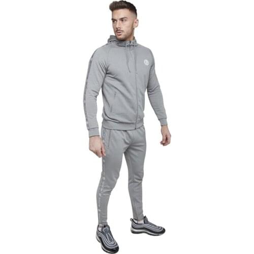Autumn New Season Men Sports Suit Men Fitness Outdoor Sports Joggers Training Cotton Long Sleeve Fitness Hoodie Jacket+Pants