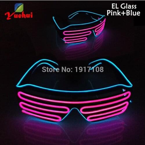 New design 17 Type Available Bi-color Lighting EL Shutter glasses Sound activated Wedding decor LED Glasses For Party decoration