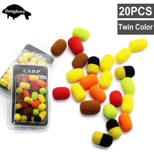 20PCS Carp Fishing Boilies Carp Bait Pop Up Beads Twin Color Foam Baits Floating Fishing Balls Fishing Method Feeder Tackle Tool