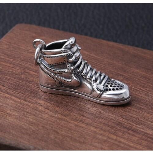 S925 silver sports leisure shoes Necklace Pendant fashion men and womens fashion version of small pendant