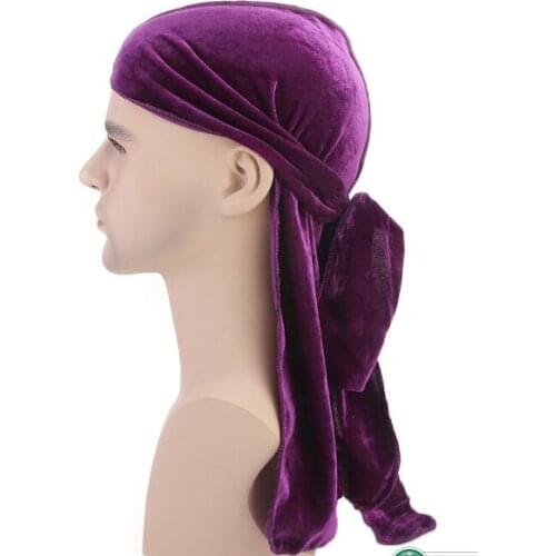 Gold velvet long tail scorpion pirate hat Outdoor sports running headscarf hat windproof cold ear protection warm cap women
