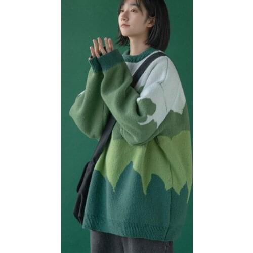 Women Sweater Loose Casual Autumn Winter Keep Warm Girl Sweaters O-Neck Full Long Pullovers Korean ladylike