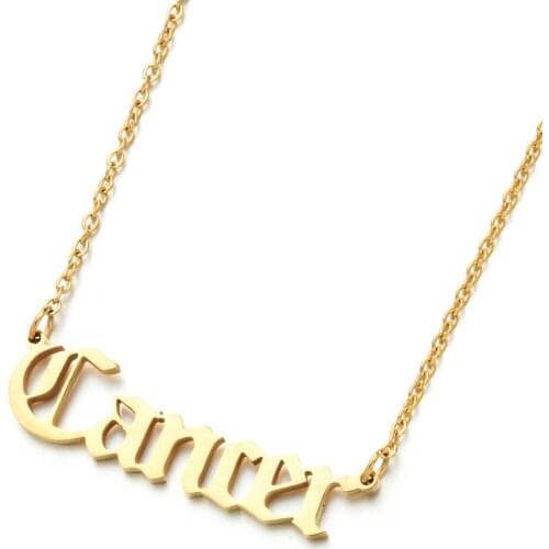 2020 New Constellation Zodiac Necklaces Jewelry for Women Antique Style Designed Letter Taurus Leo Scorpio Virgo Necklaces