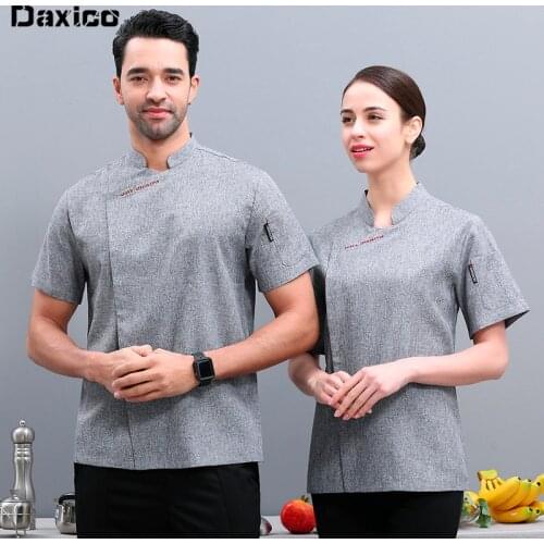 Chef Uniform Breathable Hotel Food Service Cleaning Work Wear Logo Print Restaurant Chef Jacket Catering Bakery Cooking Clothes