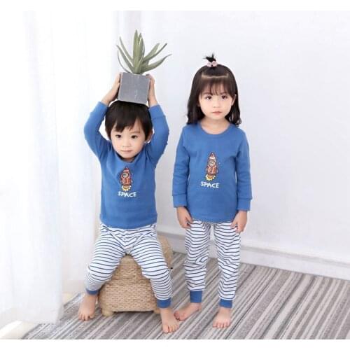 2021 Spring Autumn Kids Pajamas Boys Set Girls Sleepwear Children Lounge Set Toddler Teenagers Clothing