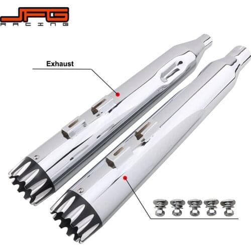Motorcycle 4" Exhaust Pipes Mufflers Slip-On For Harley 2017 2018 2019 Touring Models Street Electra Road Glide Road King Ultra