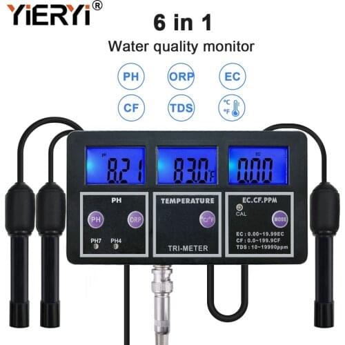 Yieryi New 5 In 1 PH/ORP/TDS/EC/TEMP Meter PH-117 Multi-parameter Water Quality Monitor ATC Online Aquarium Fish Tank Monitor