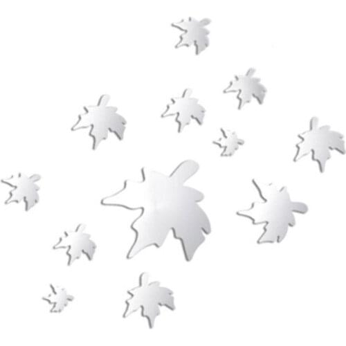 Living room bedroom mirror paste three-dimensional decoration wall paste maple leaf TV wall crystal mirror wall paste