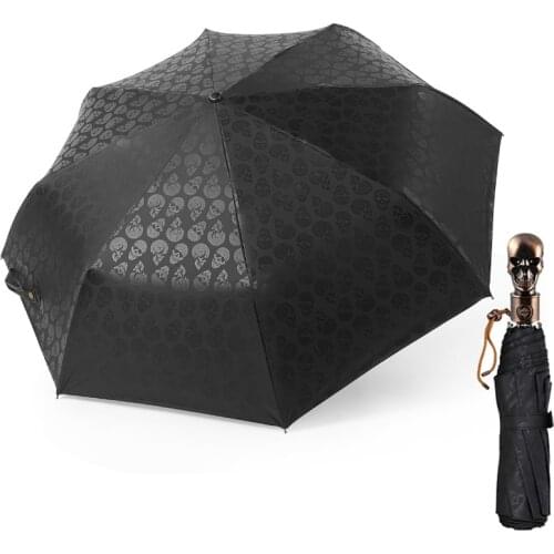 Luxury Skull Men Male Strong Windproof Umbrella Rain Women Female Automatic 3 Folding Parasol Sunny Rainy Paraguas Portable