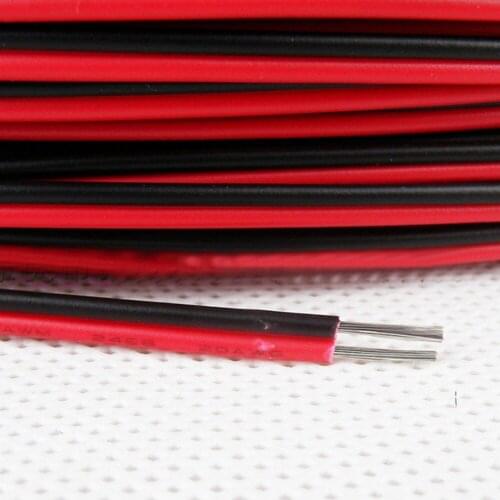 1 meter Electrical Wire Red Black Tinned Copper 2 Pin 22AWG insulated PVC Extension LED Strip Electronic Cable Wire DIY Connect