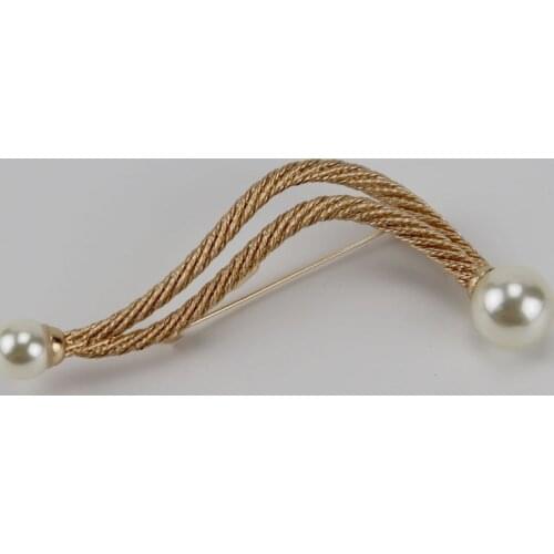 2020 Free shipping European and American retro style hemp rope wheat spike imitation pearl atmosphere simple brooch