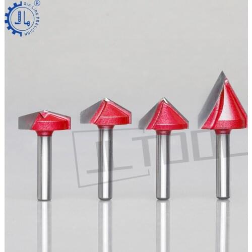 3D V Bit CNC solid carbide end mill 90 degree v groove router bit woodworking milling cutter router bit 6mm