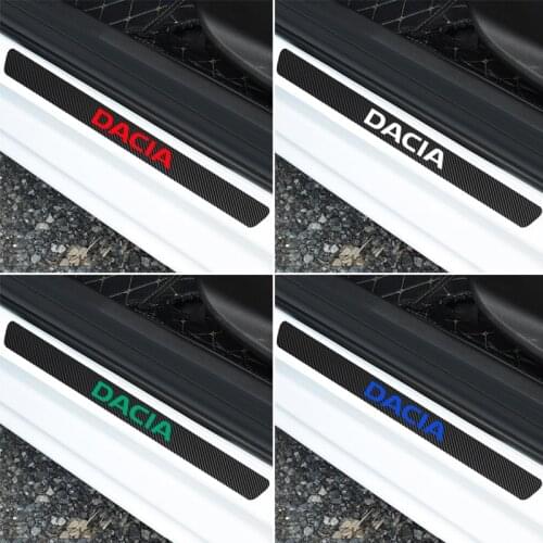 4PCS Car Door Sill Anti kick Stickers Scuff Anti Scratch Carbon Fiber Auto Door Sticker for Dacia Duster Logan Sandero 2 Dokker