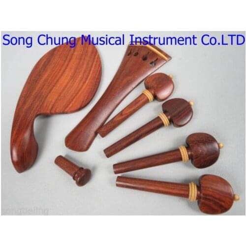 5 sets of rosewood violin fittings 4/4,,beautiful bedeck