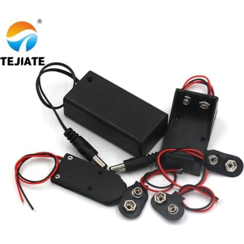6F22 9V Battery Holder Box Case Wire With Plug Lead ON/OFF Switch Cover Case