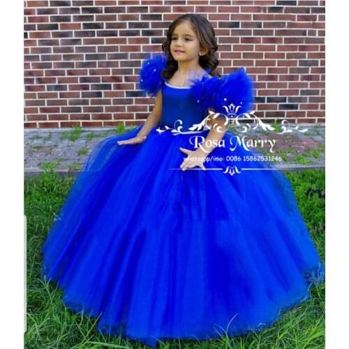 Cinderella Ball Gown Crystals Girls Pageant Dresses 2020 Plus Size Cheap Puffy Tulle First Communion Toddler Girls Birthday Gown