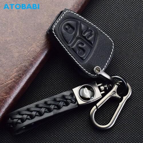 ATOBABI Leather Car Key Case For Mercedes Benz Class A C E G S ML CLK SLK C200 E320 350 CLS Smart Remote Control Protector Cover
