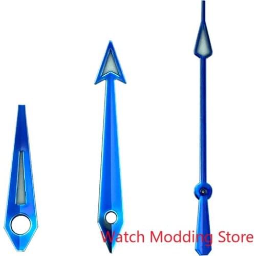 Blue Golden Color Watch Hands Fit NH35(36) 4R35(36) Mov't Mod Longer Version Aqua Terra Style Mens Watch Blue Luminous