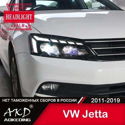 For Car VW Jetta Mk6 2011-2019 Headlights Fog Lights Day Running Light DRL H7 LED Bi Xenon Bulb Car Head Lamp Jetta Accessory