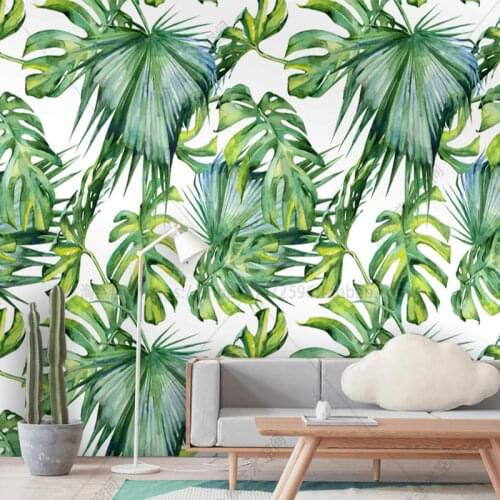 Southeast Asia Forest Fresh Leaf Photo Wallpaper Restaurant Clubs KTV Modern Creative 3D Murals Decor