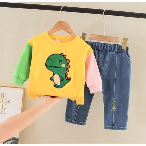 Spring Autumn Baby Boys Girls Casual Clothes Kids Cartoon T-Shirt Pants 2Pcs/Sets Infant Cotton Clothing Set Children Tracksuit