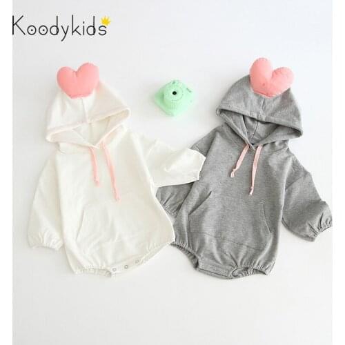 Koodykids 2020 Baby Girl Baby Boy Bodysuits Spring Rompers Cotton Grey Romper Baby Boy Toddler Autumn Clothes Long Sleeve
