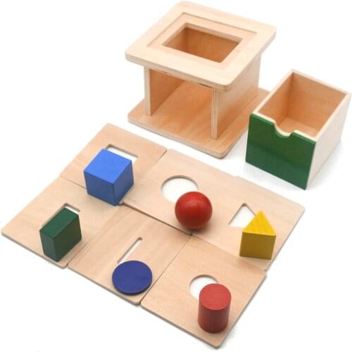 Montessori Sensorial Material Toddler 6 in 1 Geometric Shape Box Juguetes Montessori Educational Wooden Toys For Children F0944H