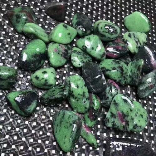 Red and green treasure stones natural quartz crystals tumbled gemstones mineral garden reiki healing decor