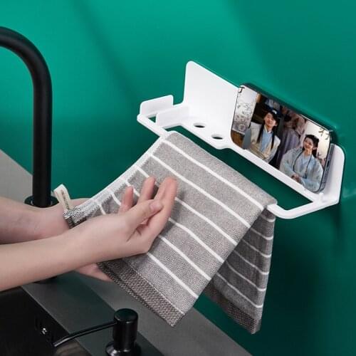 Kitchen Sponges Holder Self Wall Mounted Organizer Storage Sponges Drain Rack Multifunction Holder Stand Kitchen Sink Accessor