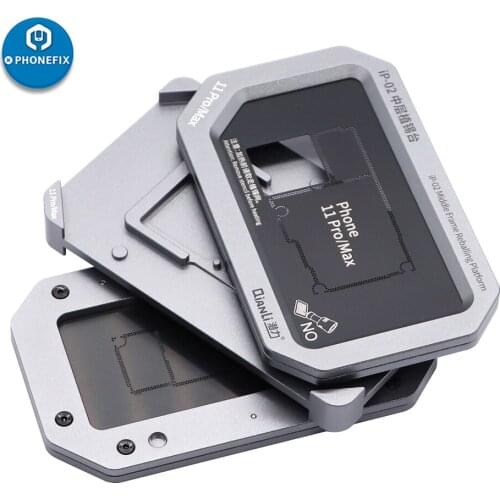 Qianli ToolPlus Metal BGA Reballing Stencil Platform for IPhone 11 Pro XS MAX Motherboard Middle Layer Planting Tin Template Net