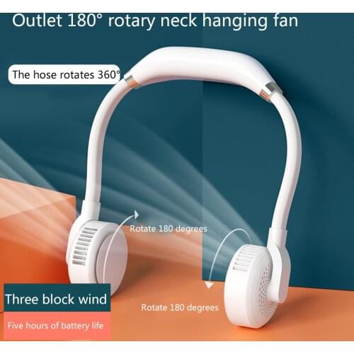 Higher Energy Density USB Type-c Mini Hanging Neck Fan, Three-speed Adjustable Mute Neck Dual Fan Home Office