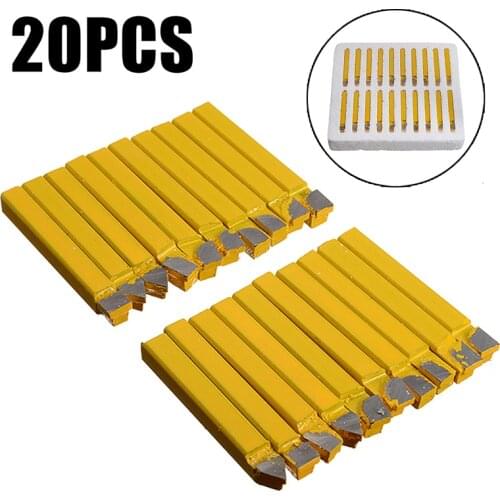 20Pcs/set 1/4" Carbide Tip Lathe Cutter Tipped Bit Set Lathe Turning Milling Cutting Tool For Metal Welding Turning Tool Holder