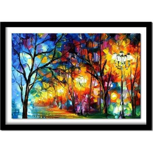 NEW 3D Diamond Painting Cross Stitch Tree Painting Crystal Needlework Diamond Embroidery Landscape Full Diamond Decorative BJ537