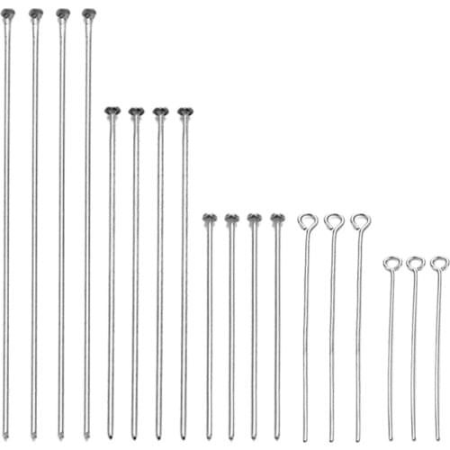 Pandahall 5000pcs 20 30 40 50mm 304 Stainless Steel Heads Eye Flat Head Pin for Jewelry Making DIY