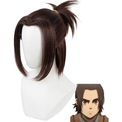 Attack on Titan Gabi Braun Short Brown Ponytail Heat Resistant Synthetic Hair Halloween Cosplay Wig + Wig Cap