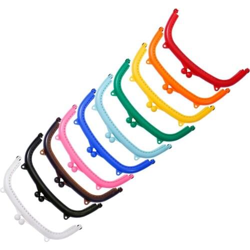 Resin Handbag Handle DIY Craft Coin Purse Bag Arc Frame Kiss Clasp Lock Solid Candy Color New Bags Handle Purse Frame