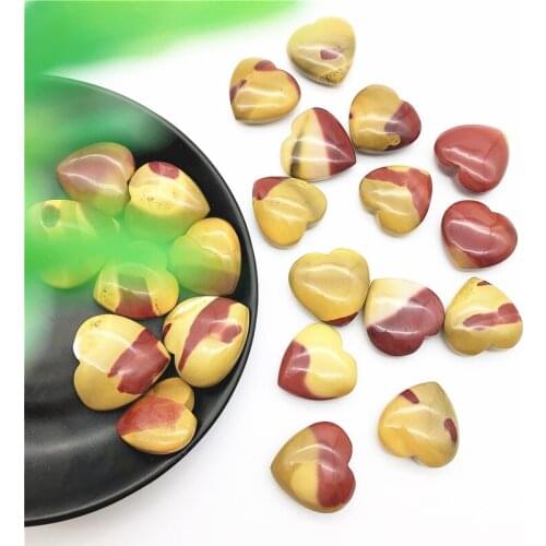 Drop Shipping 1PC Natural Yolk Stone Crystal Gemstone Heart Shaped Meditation Healing Chakra Polished Natural Stones and Crystal