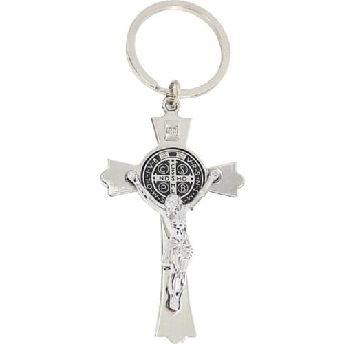 Crucifix Jesus Christ Religion Metal Key Chain Ring Holder Pendant Decor Gift