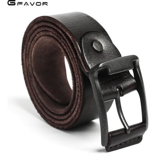 Popular Mens Casual 100% Cow Genuine Real Leather Belts with Classic Prong Buckle for Men