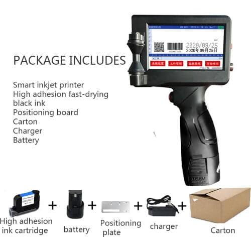 Handheld Smart Inkjet Printer Portable Automatic Date Printer Coding Machine Label Barcode QR Code Coding Device