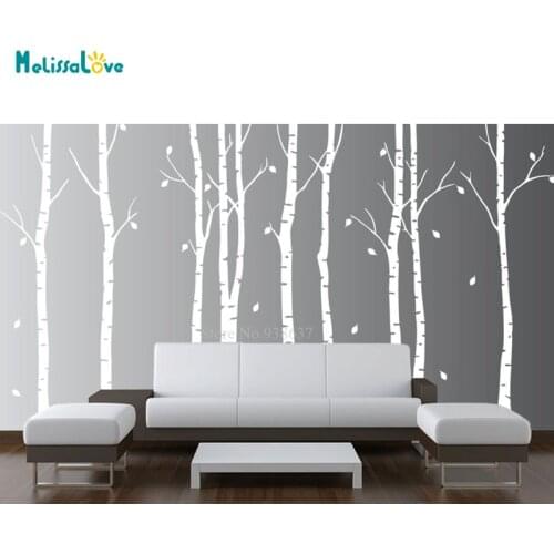 9 Birch Trees Forest Decal Baby Room Living Room Decor Branches Nursery Sticker Removable Vinyl Wall Stickers BB049