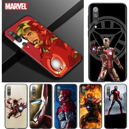 Silicone Cover Marvel Iron Man For Xiaomi Mi 11 10T 10 9T 9 8 Note 10 Lite Pro Ultra 5G Black Soft Phone Case