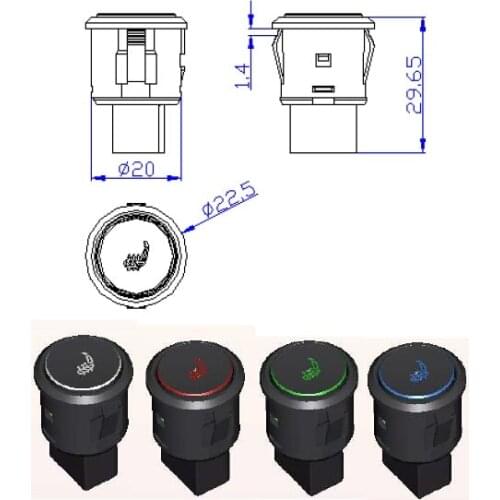 Automobiles Seat heated warm Covers winter Supports 4 color smart symbol switch + premium anti-burnt pad carbon fiber 2 seats